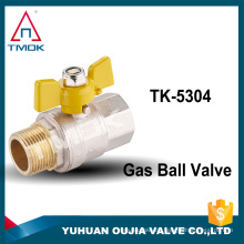 TMOK Marke männlich weiblich BSP / NPT cw617n Kugelhahn für Gas vernickelt PN25 Mitteldruck CE hydraulische Vollport-Steuerung valv